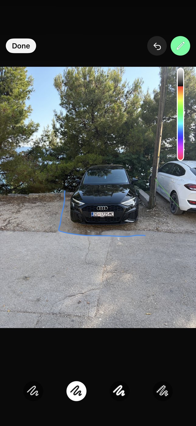 Marked parking spot for Sol Insula guests